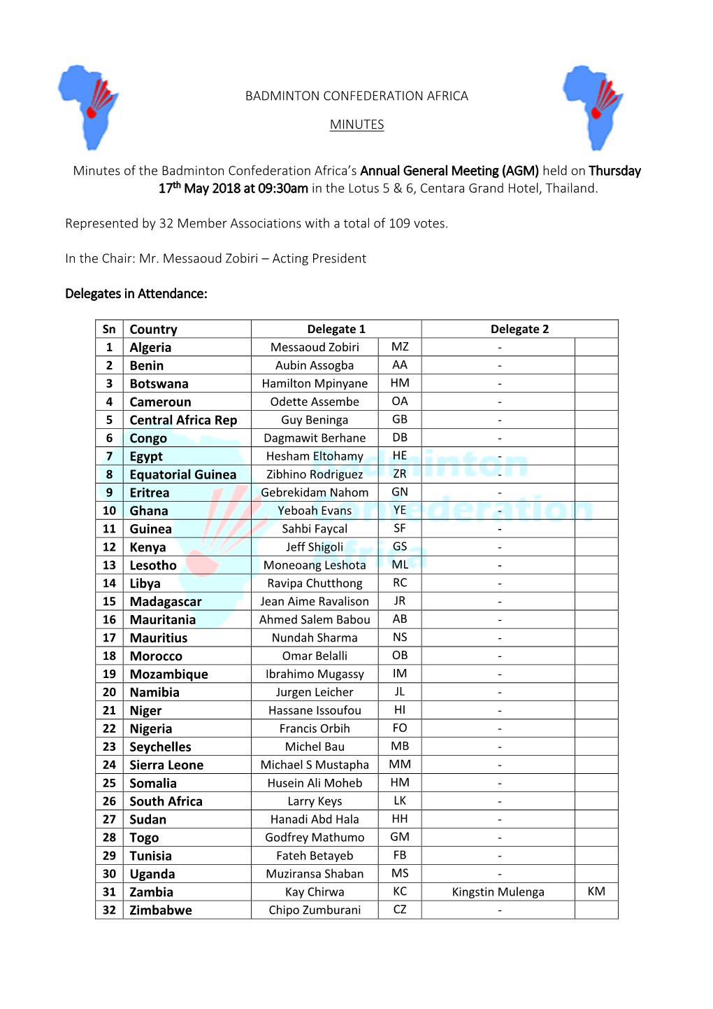 AGM Minutes When They Become Available