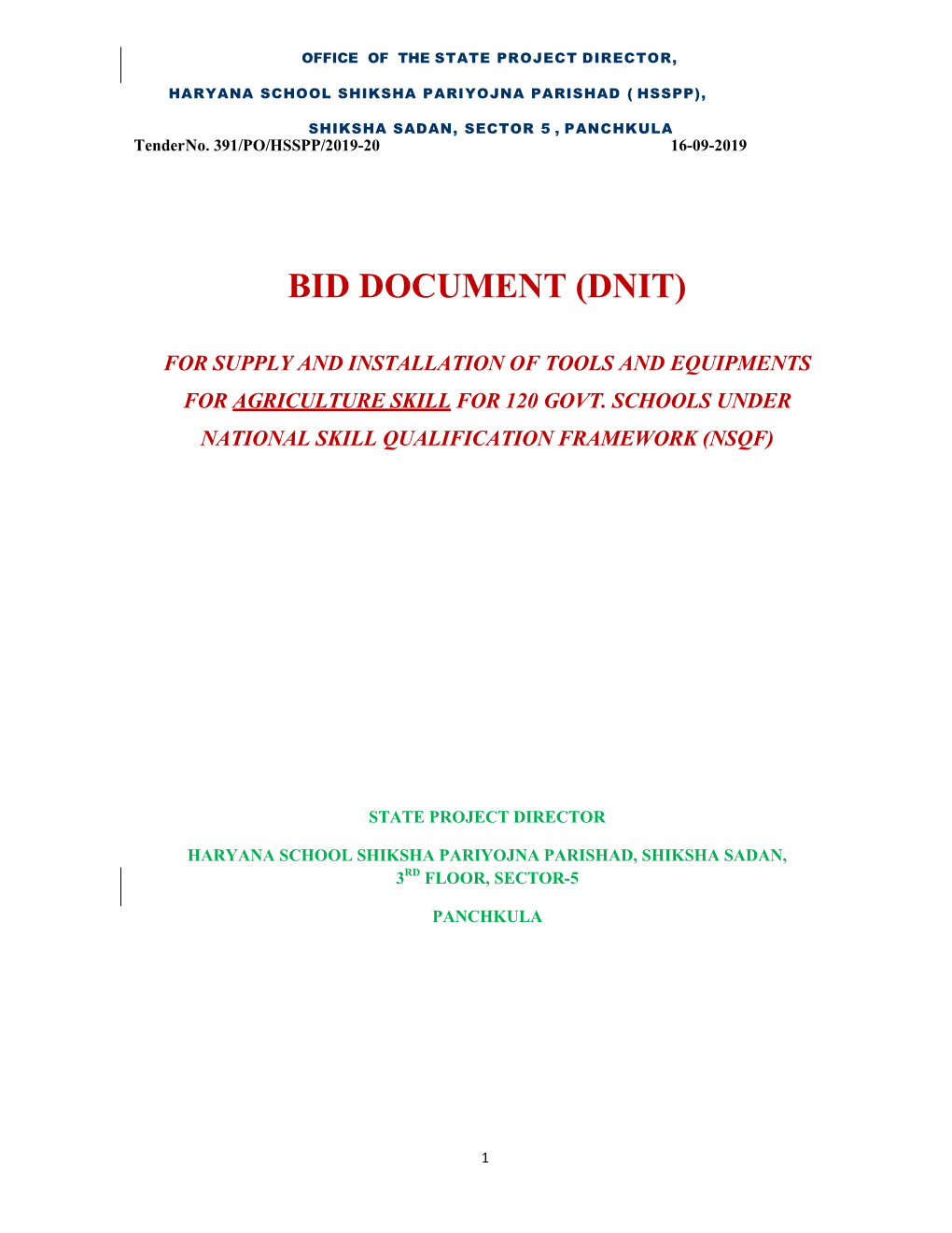 Bid Document (Dnit)