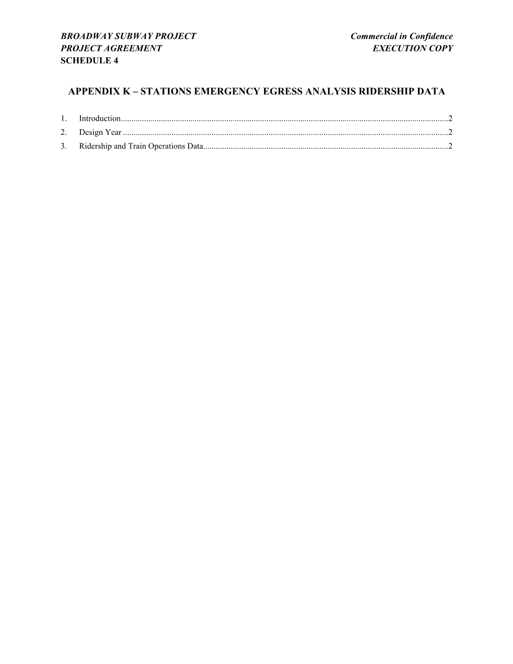 Schedule 04 – Appendix K Stations Emergency Egress Analysis