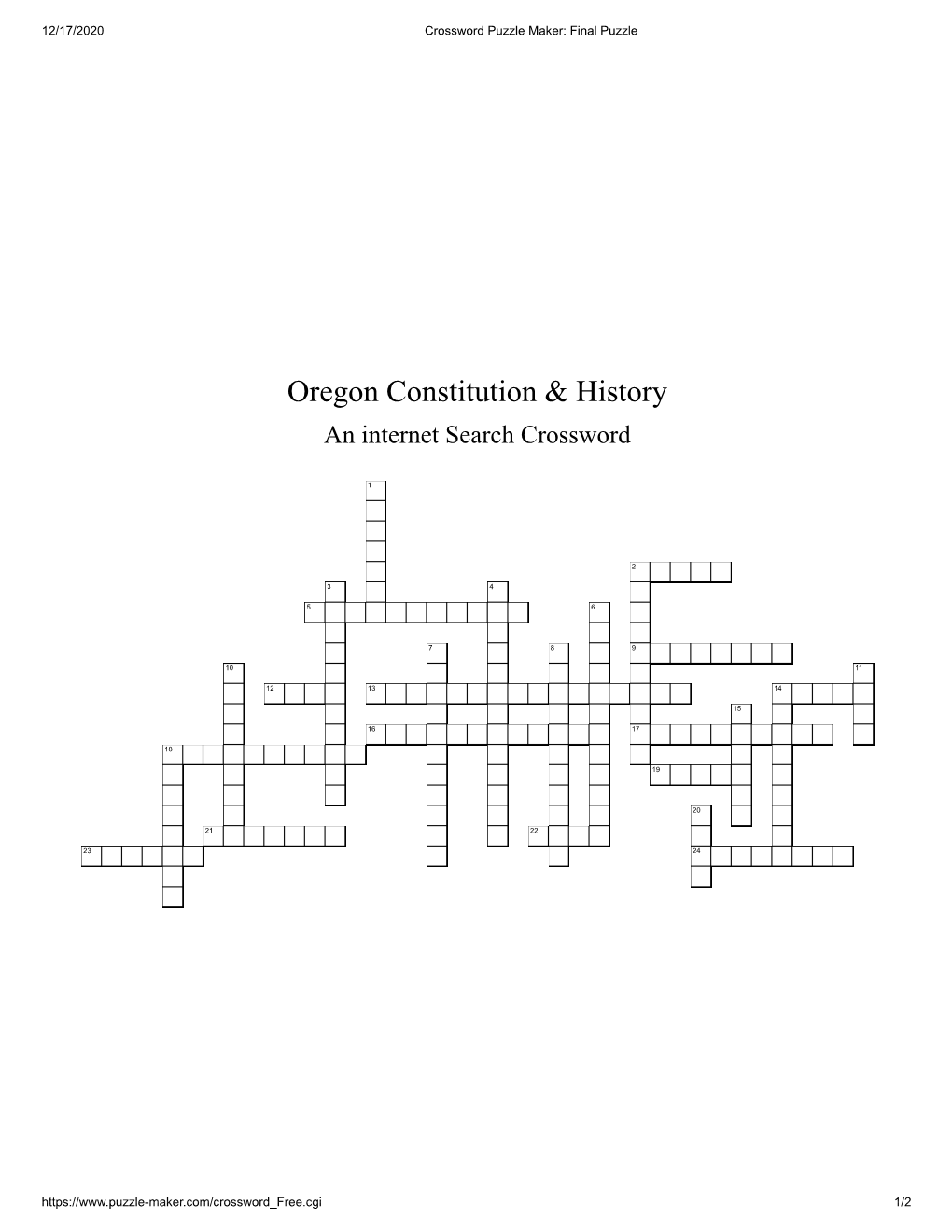 Oregon Constitution & History