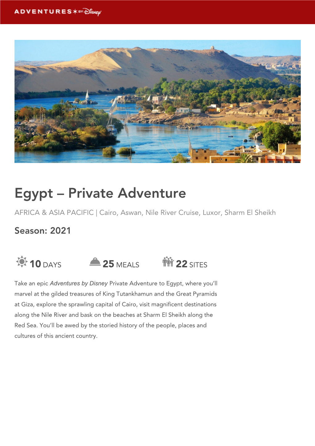 EGYPT – PRIVATE ADVENTURE Cairo, Aswan, Nile River Cruise, Luxor, Sharm El Sheikh