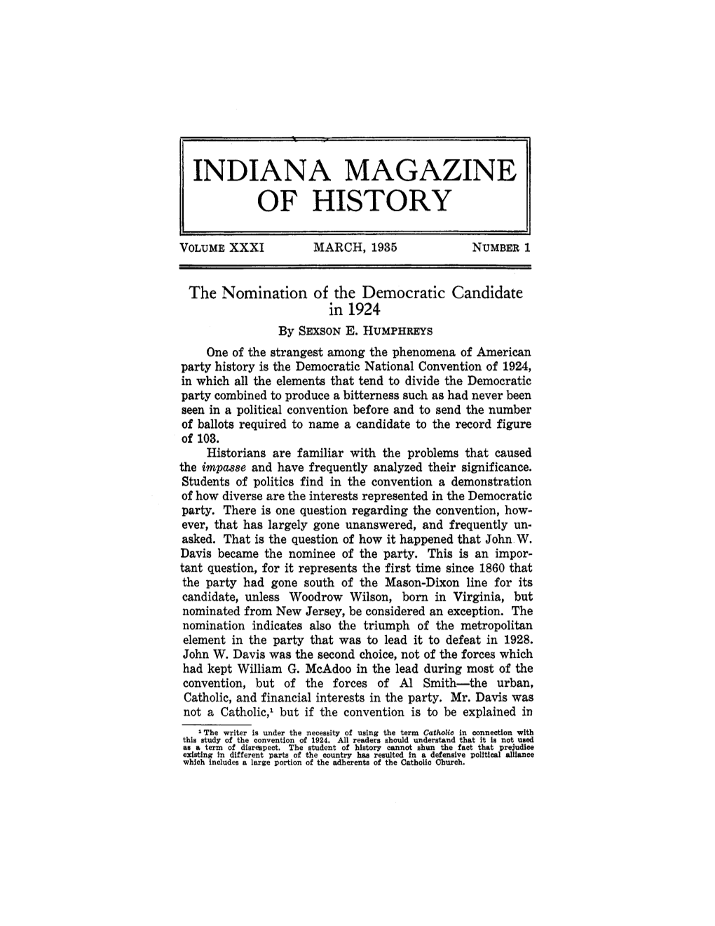 Indiana Magazine of History