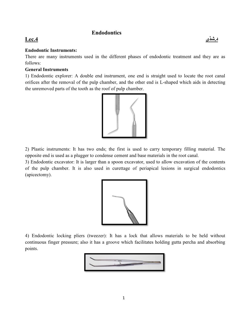 Endodontics د.شذى Lec.4