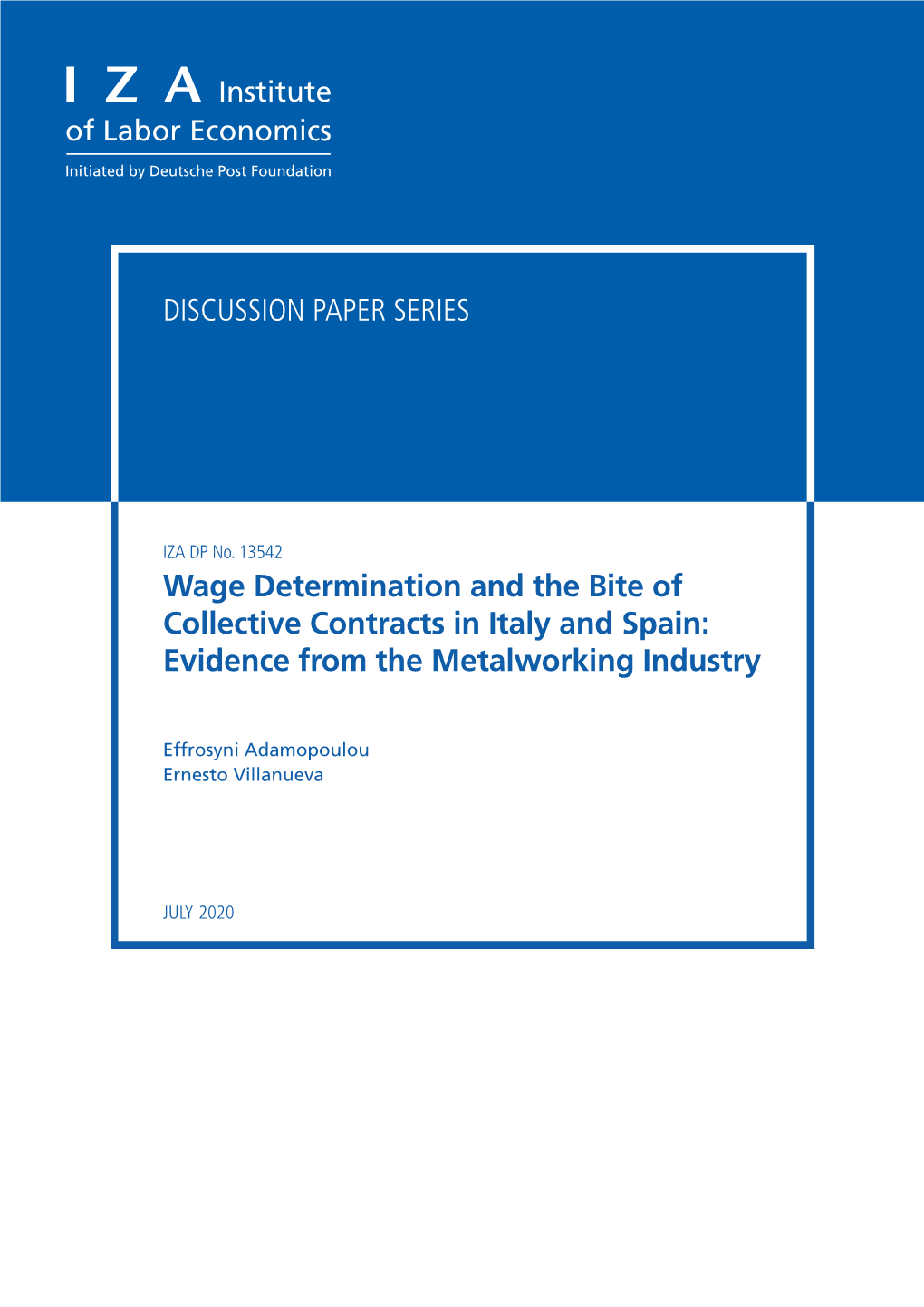 Wage Determination and the Bite of Collective Contracts in Italy and Spain: Evidence from the Metalworking Industry