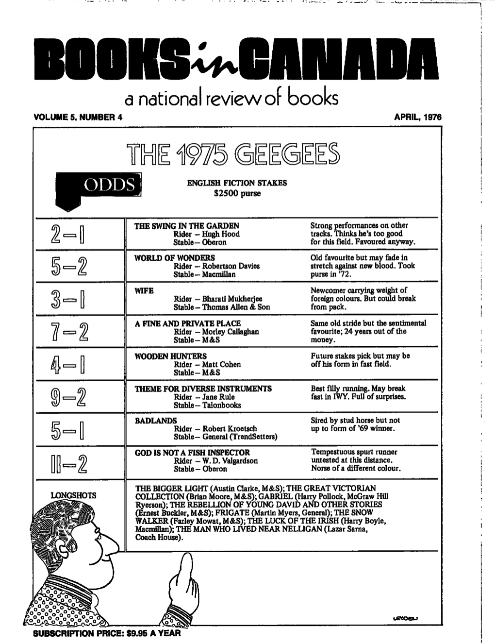 D Natiod Review of Books VOLUME 5, NUMBER 4 APRIL, 1976