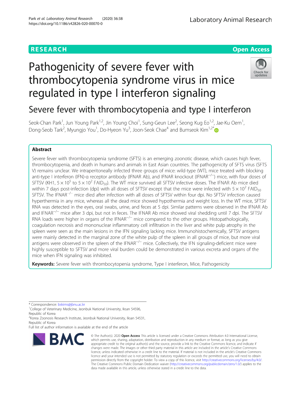 Pathogenicity of Severe Fever with Thrombocytopenia Syndrome Virus