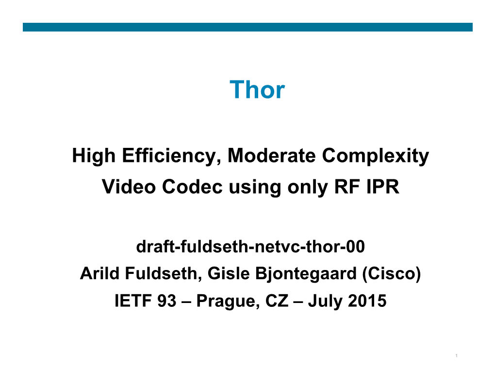 High Efficiency, Moderate Complexity Video Codec Using Only RF IPR