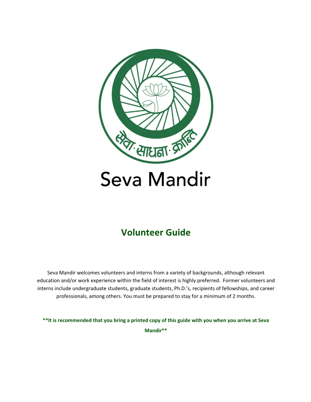 Volunteer Guide