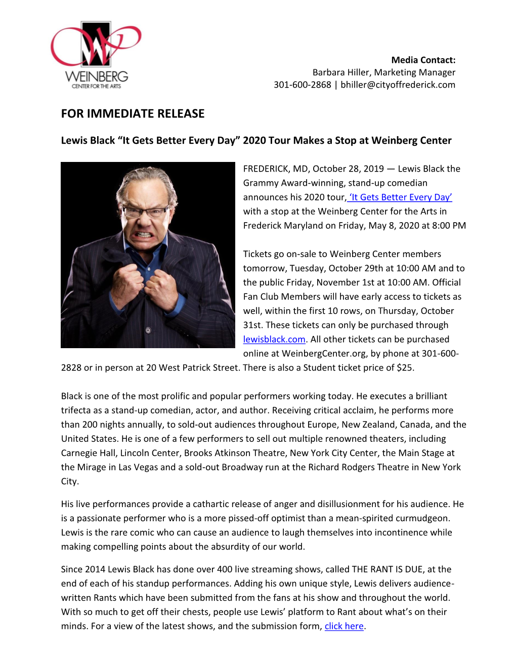 10-25-19 Lewis Black