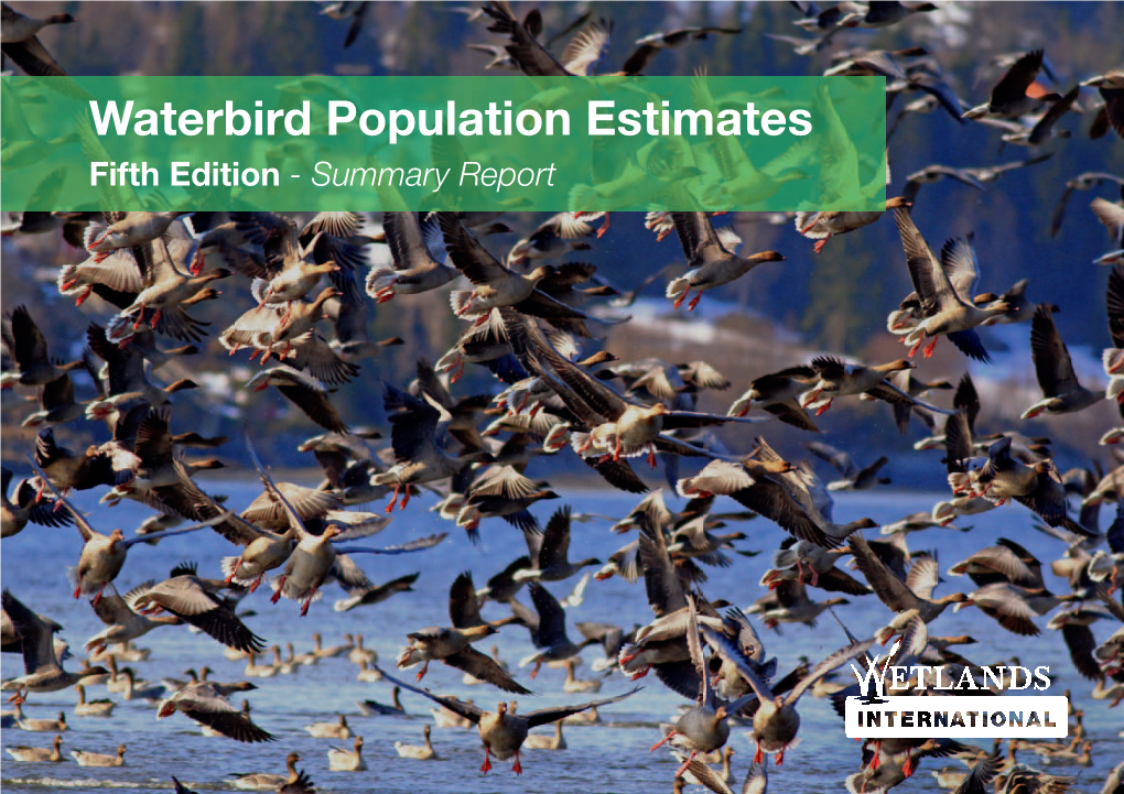 Waterbird Population Estimates Fifth Edition - Summary Report 1 Foreword Ago