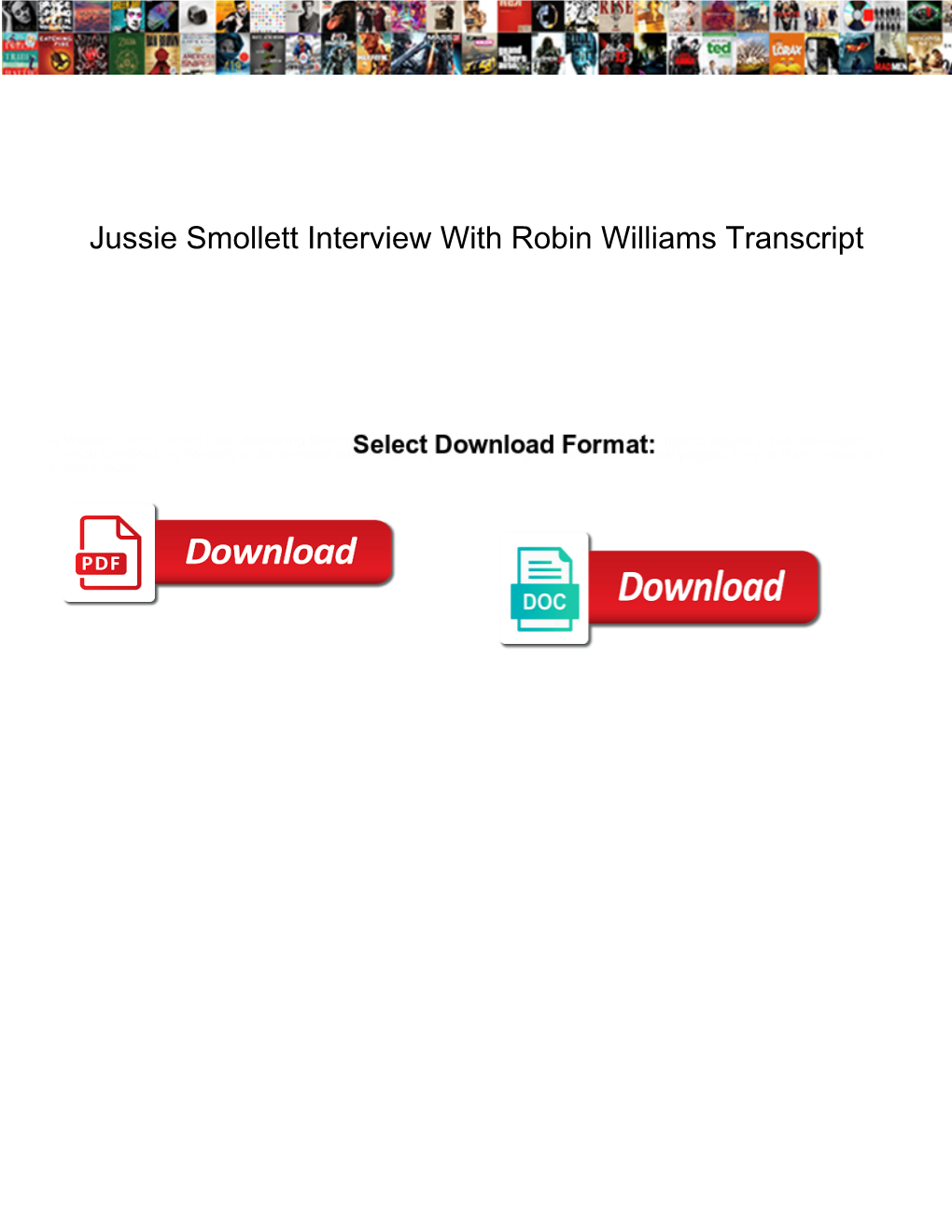 Jussie Smollett Interview with Robin Williams Transcript