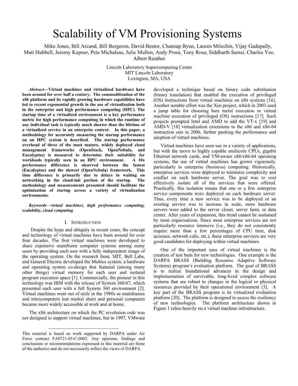 Scalability of VM Provisioning Systems