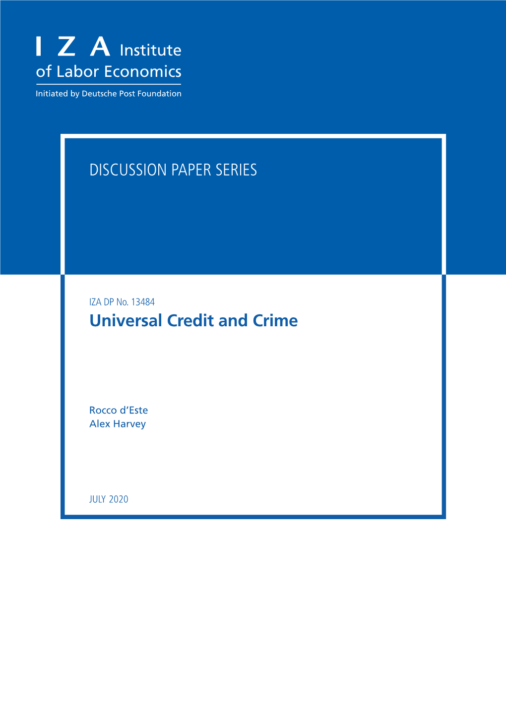 Universal Credit and Crime