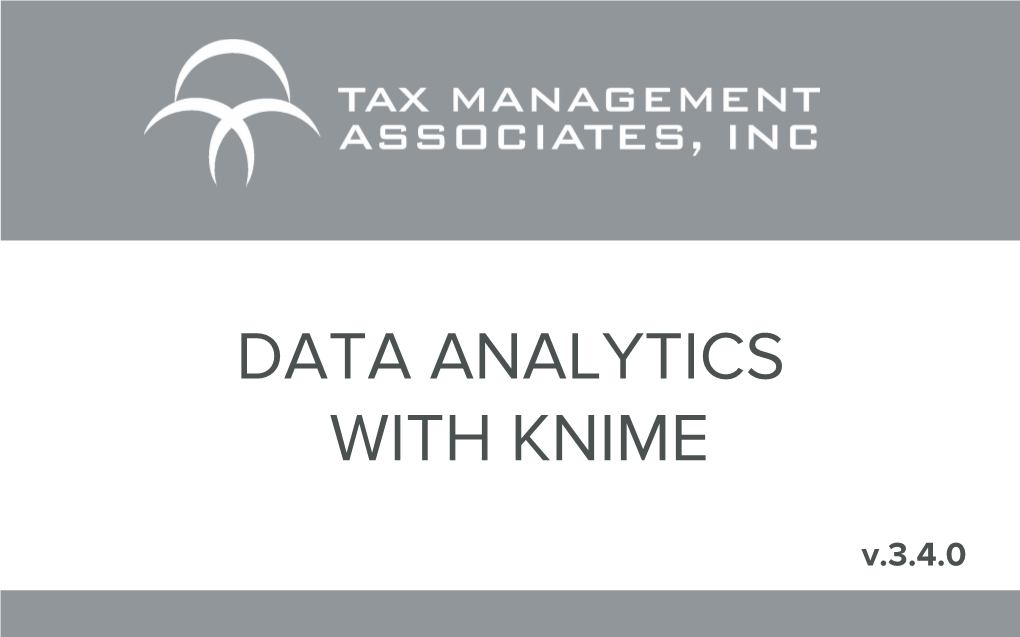 Data Analytics with Knime