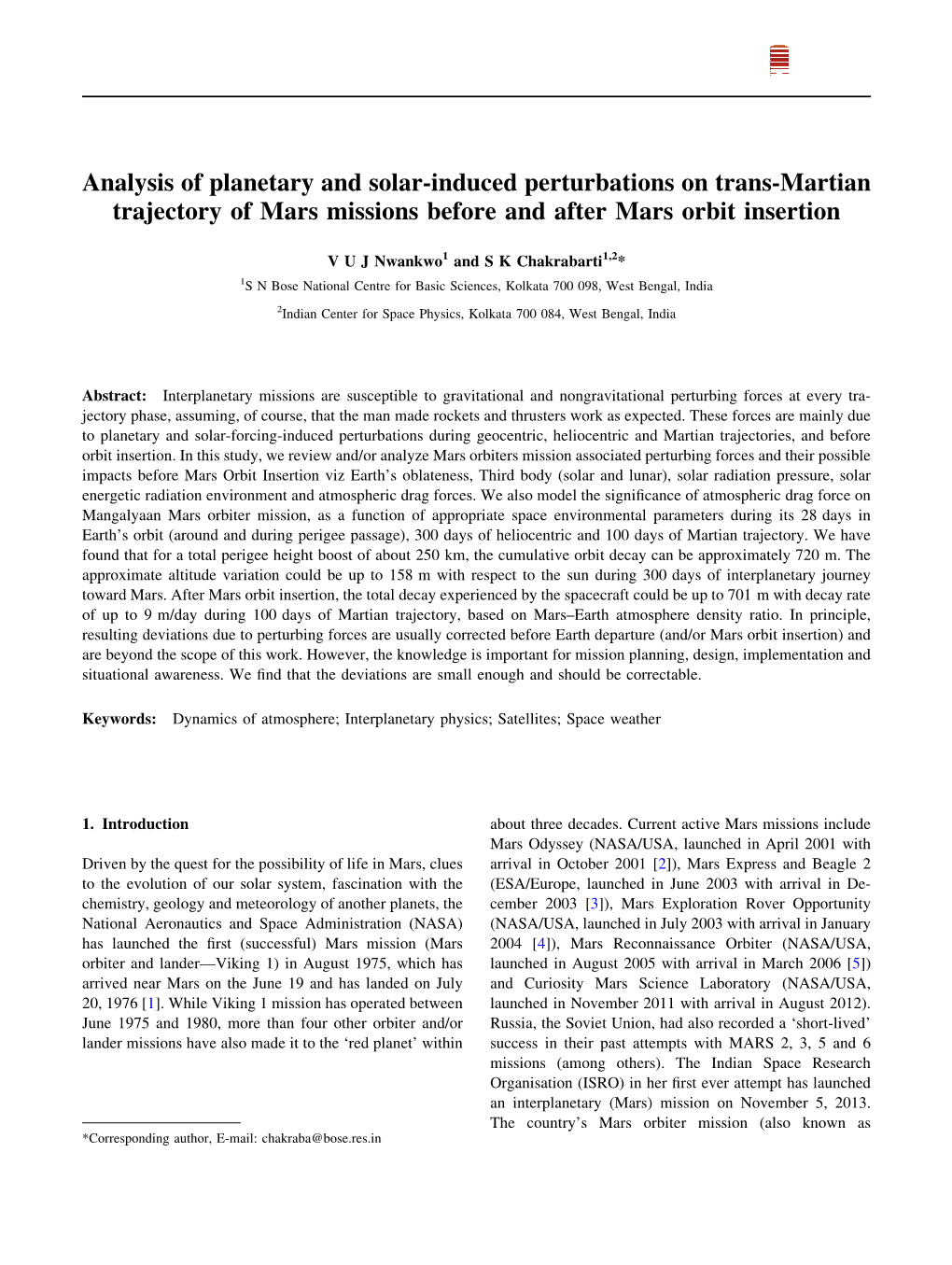 Analysis of Planetary and Solar-Induced Perturbations on Trans-Martian Trajectory of Mars Missions Before and After Mars Orbit Insertion