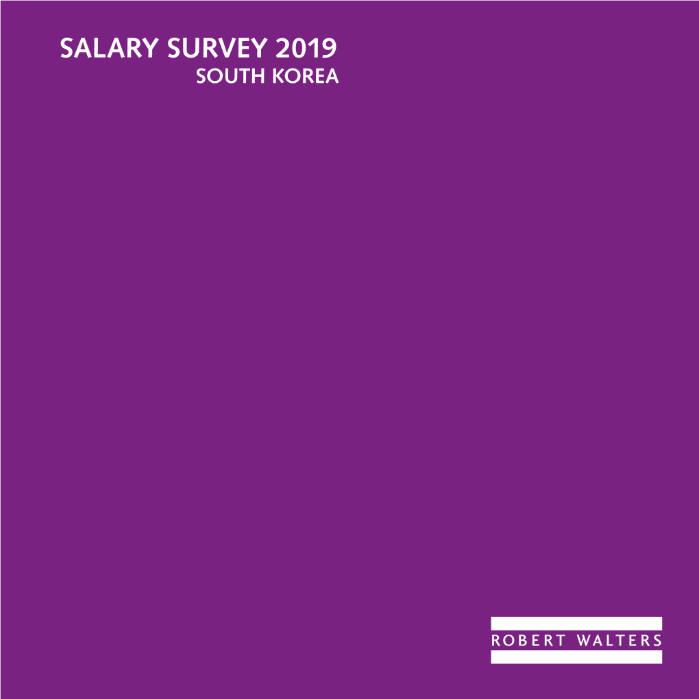 Robert Walters Salary Survey 2019 | South Korea