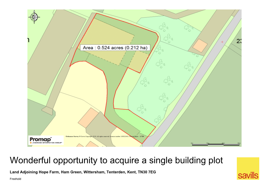 Wonderful Opportunity to Acquire a Single Building Plot Land Adjoining Hope Farm, Ham Green, Wittersham, Tenterden, Kent, TN30 7EG Freehold