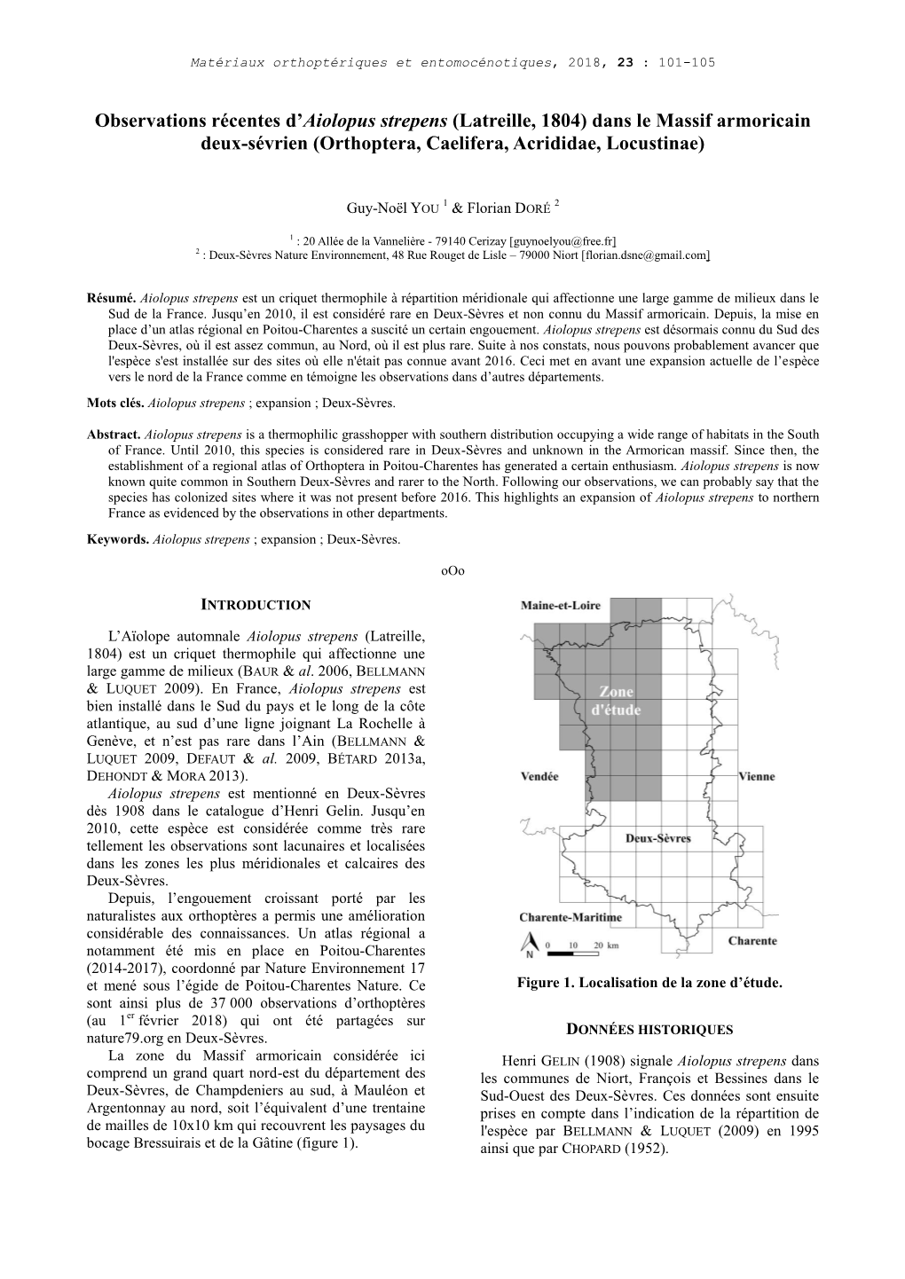 Observations Récentes D'aiolopus Strepens (Latreille, 1804) Dans Le