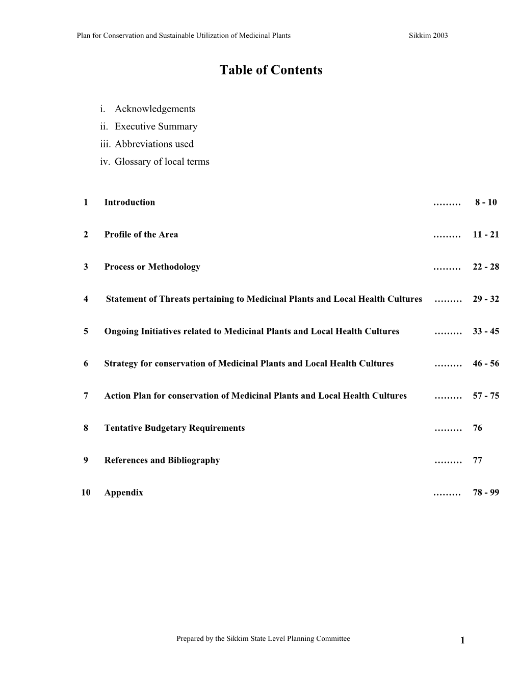 Table of Contents