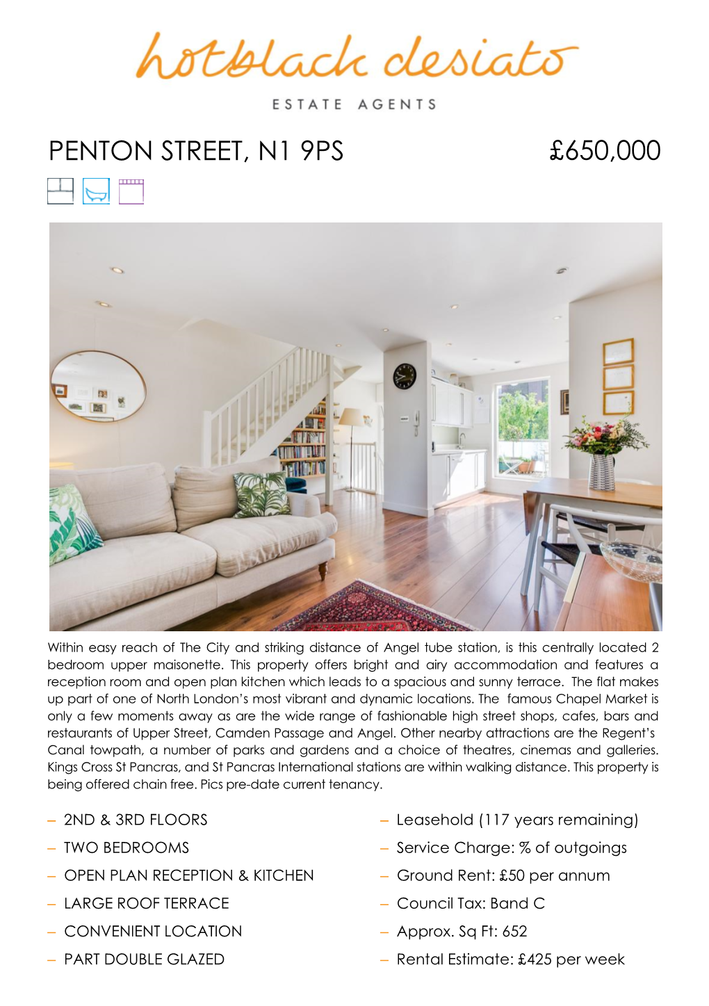 £650,000 Penton Street, N1