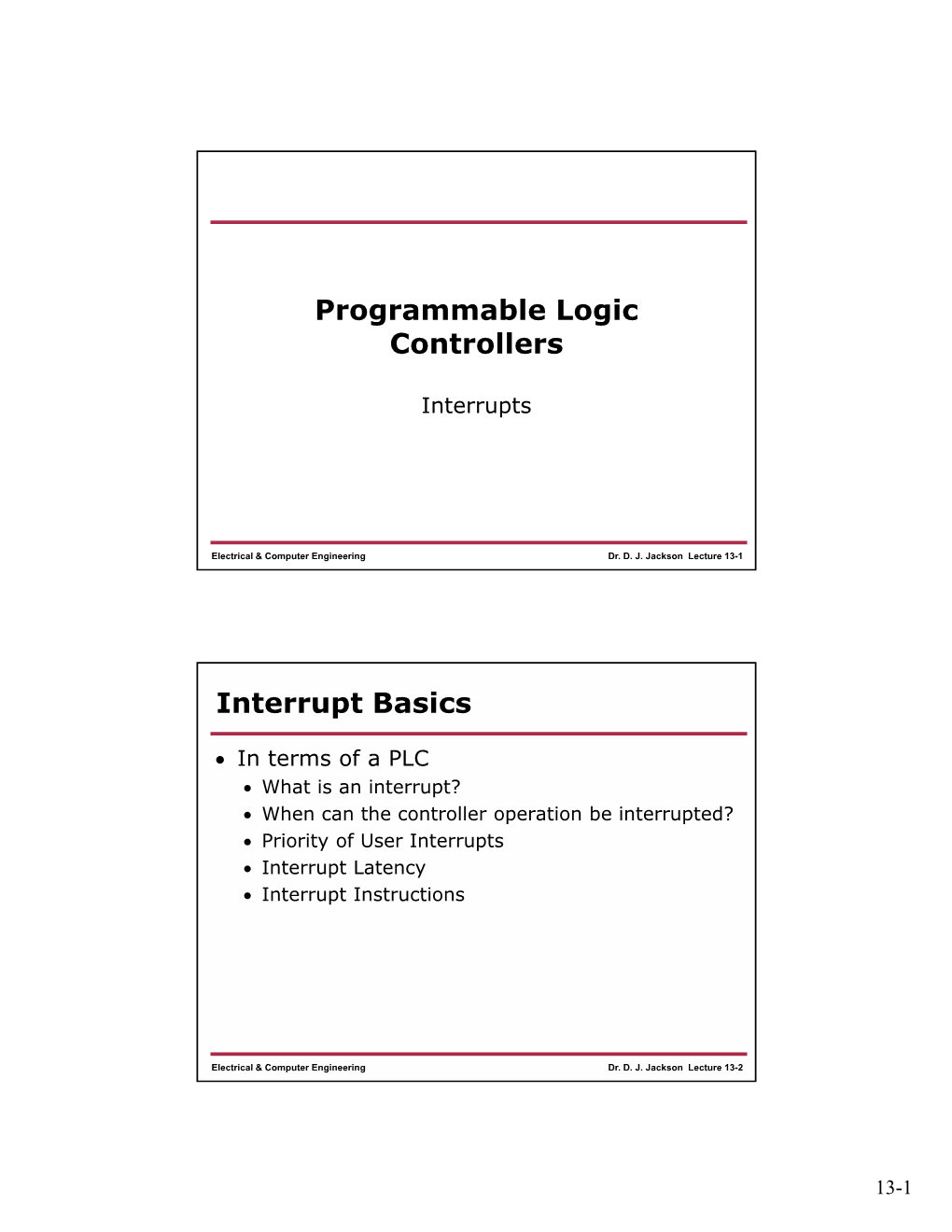 Programmable Logic Controllers Interrupt Basics