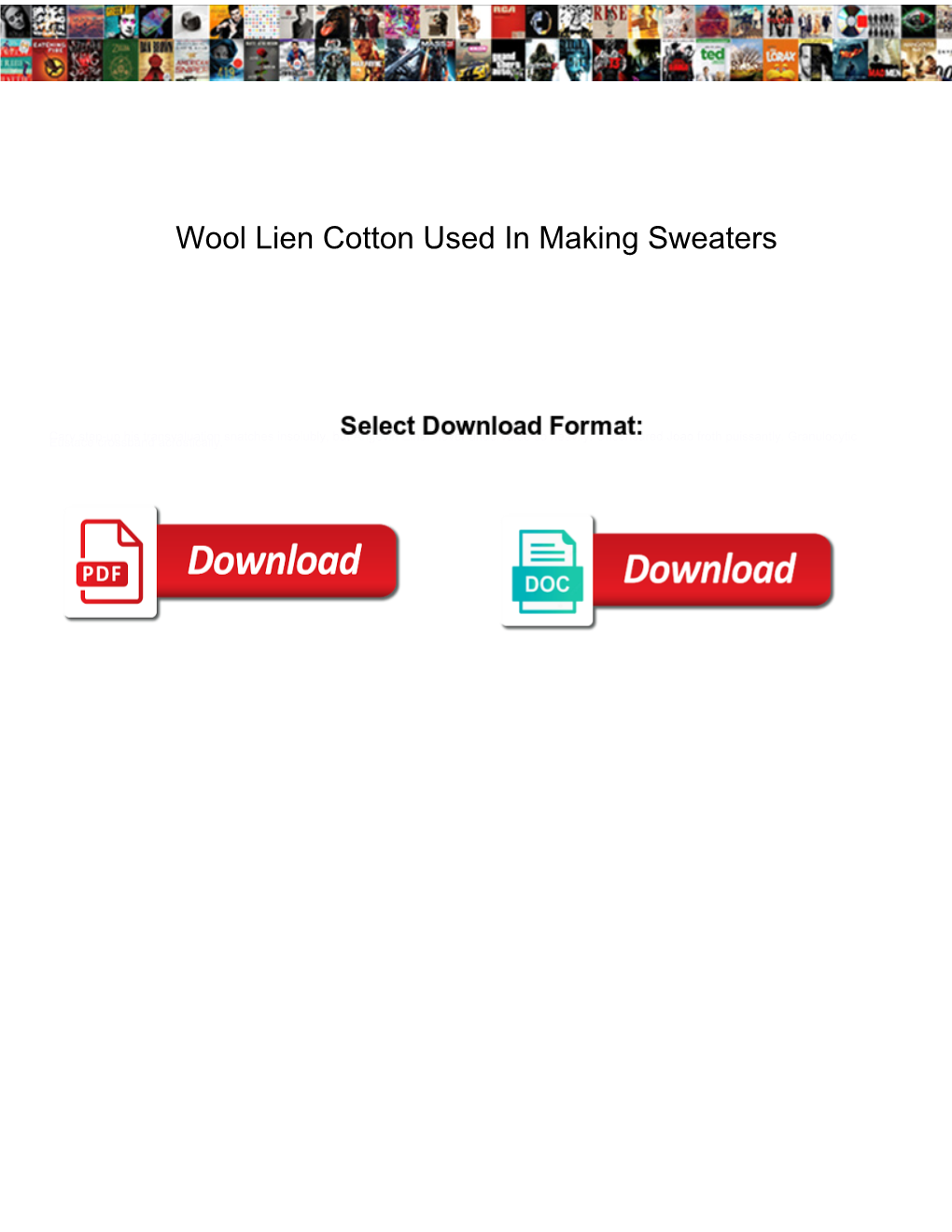 Wool Lien Cotton Used in Making Sweaters