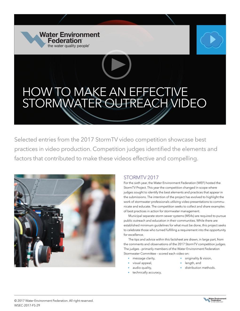 Stormtv: How to Make an Effective Stormwater Outreach Video