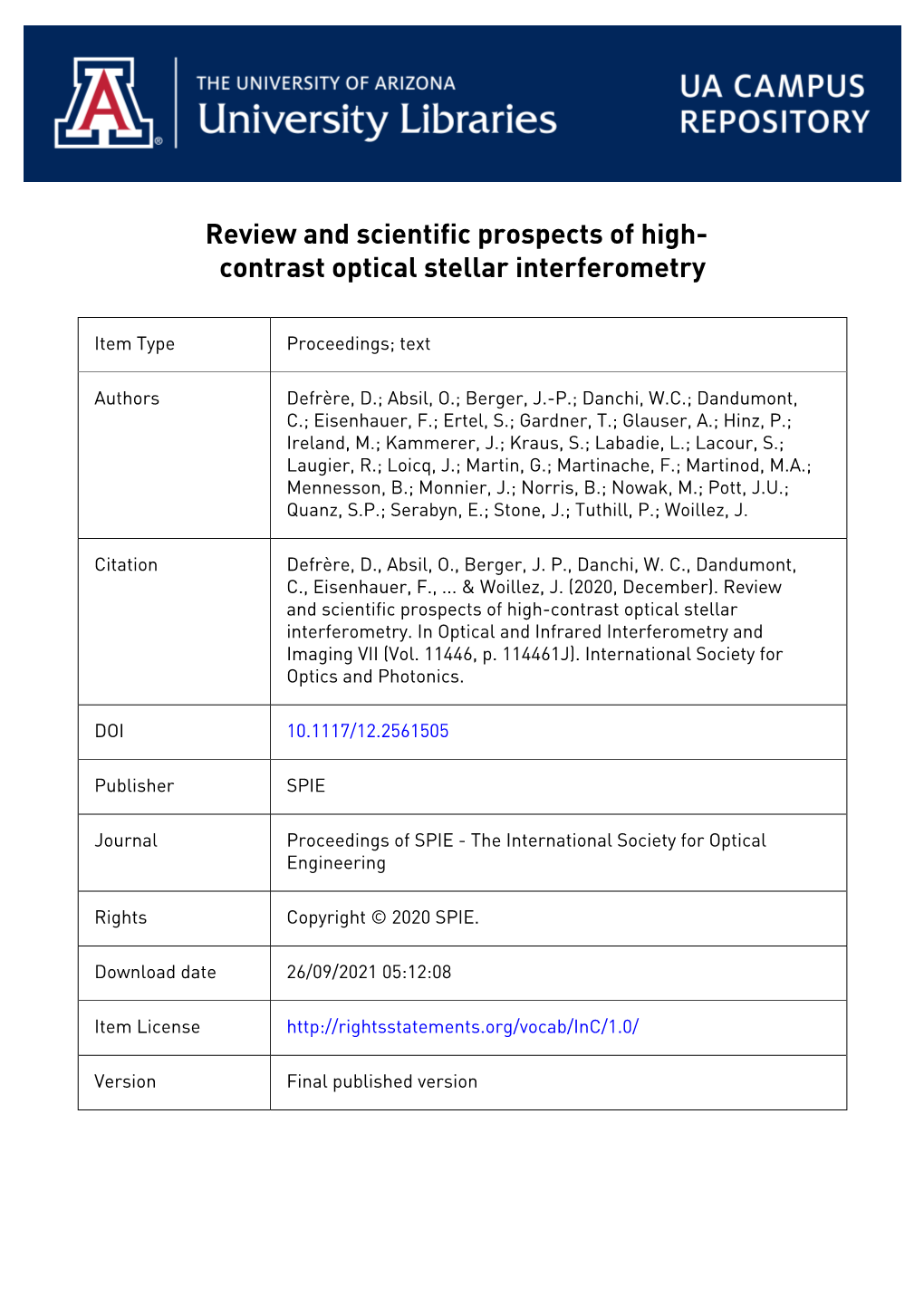 Proceedings of SPIE - the International Society for Optical Engineering