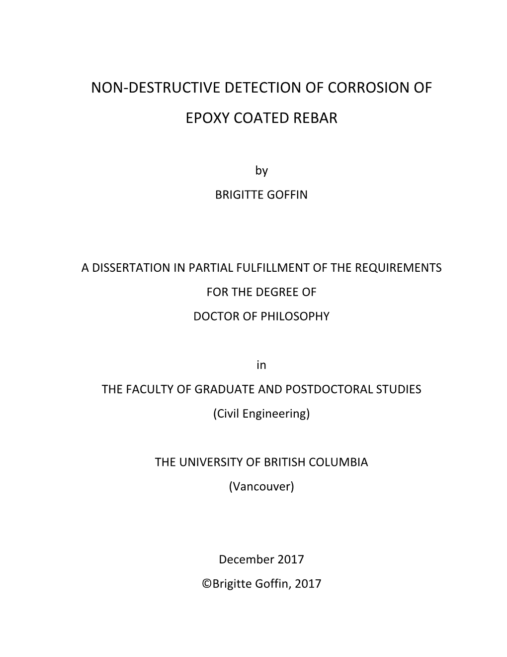 Non-Destructive Detection of Corrosion of Epoxy Coated Rebar