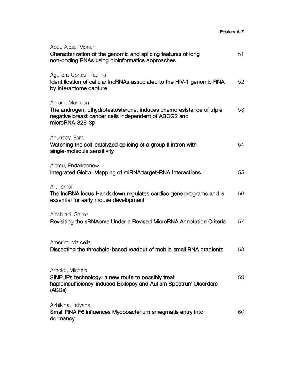 Abou Alezz, Monah Characterization of the Genomic and Splicing Features of Long 51 Non-Coding Rnas Using Bioinformatics Approaches