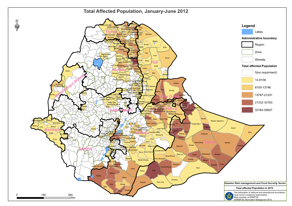 Total Affected Population, January-June 2012