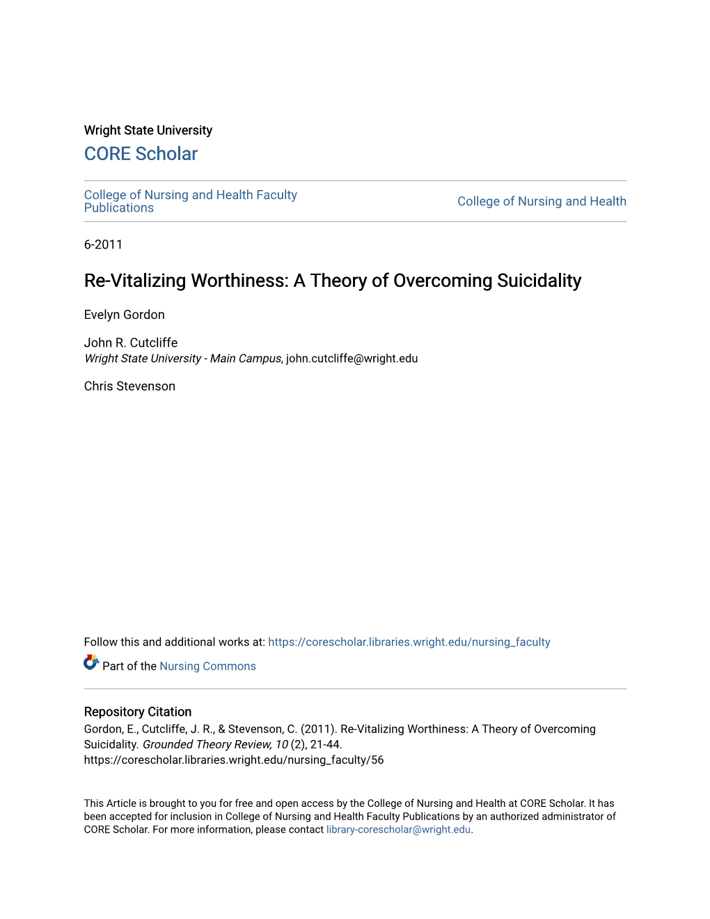 A Theory of Overcoming Suicidality