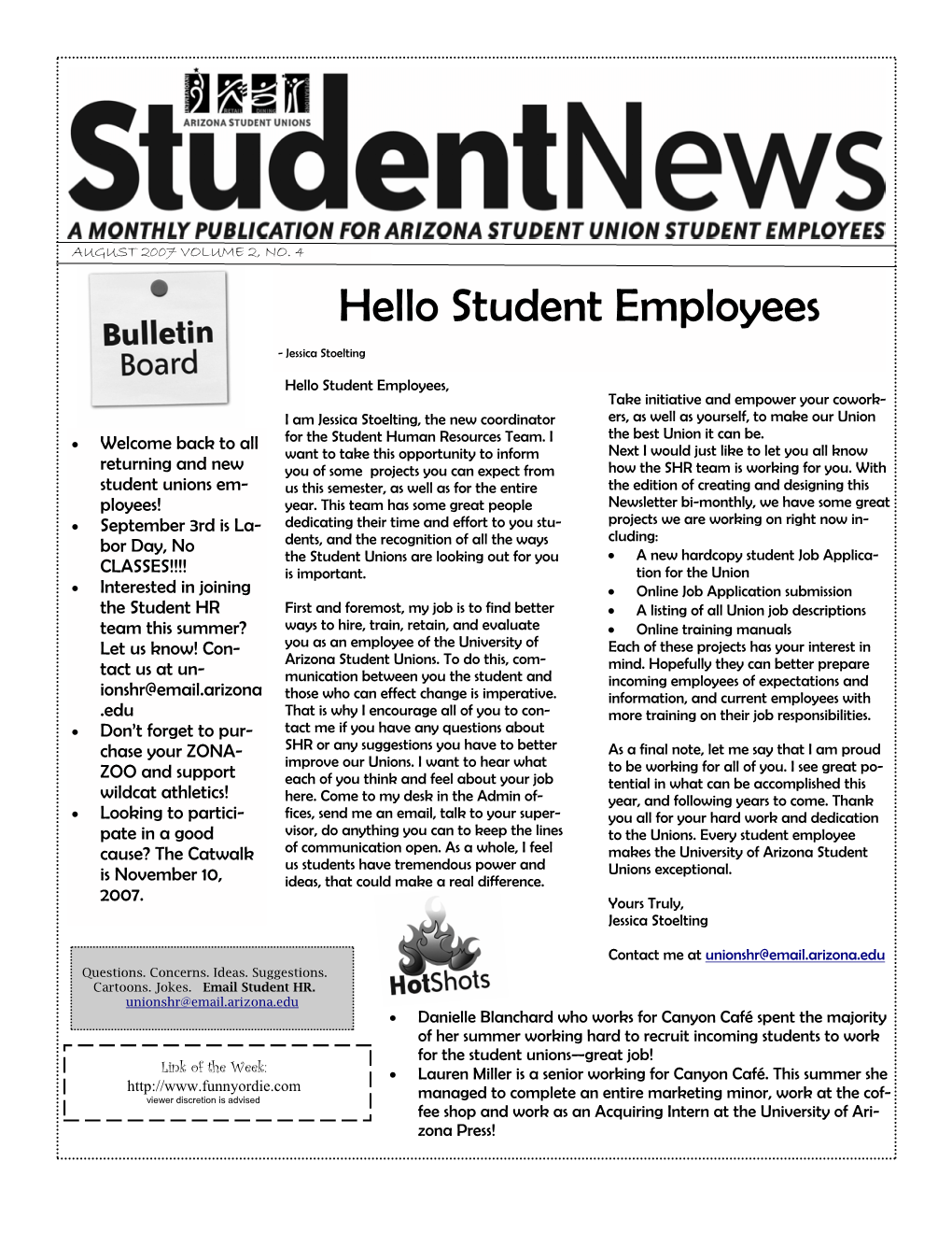 Hello Student Employees