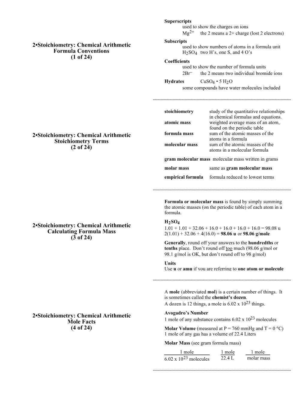 2•Stoichiometry: Chemical Arithmetic Formula Conventions (1 Of