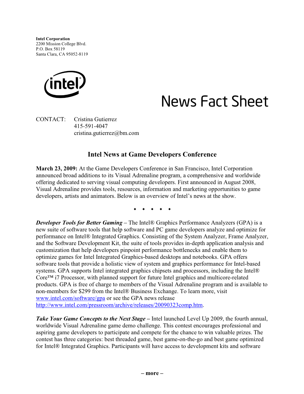 News Fact Sheet