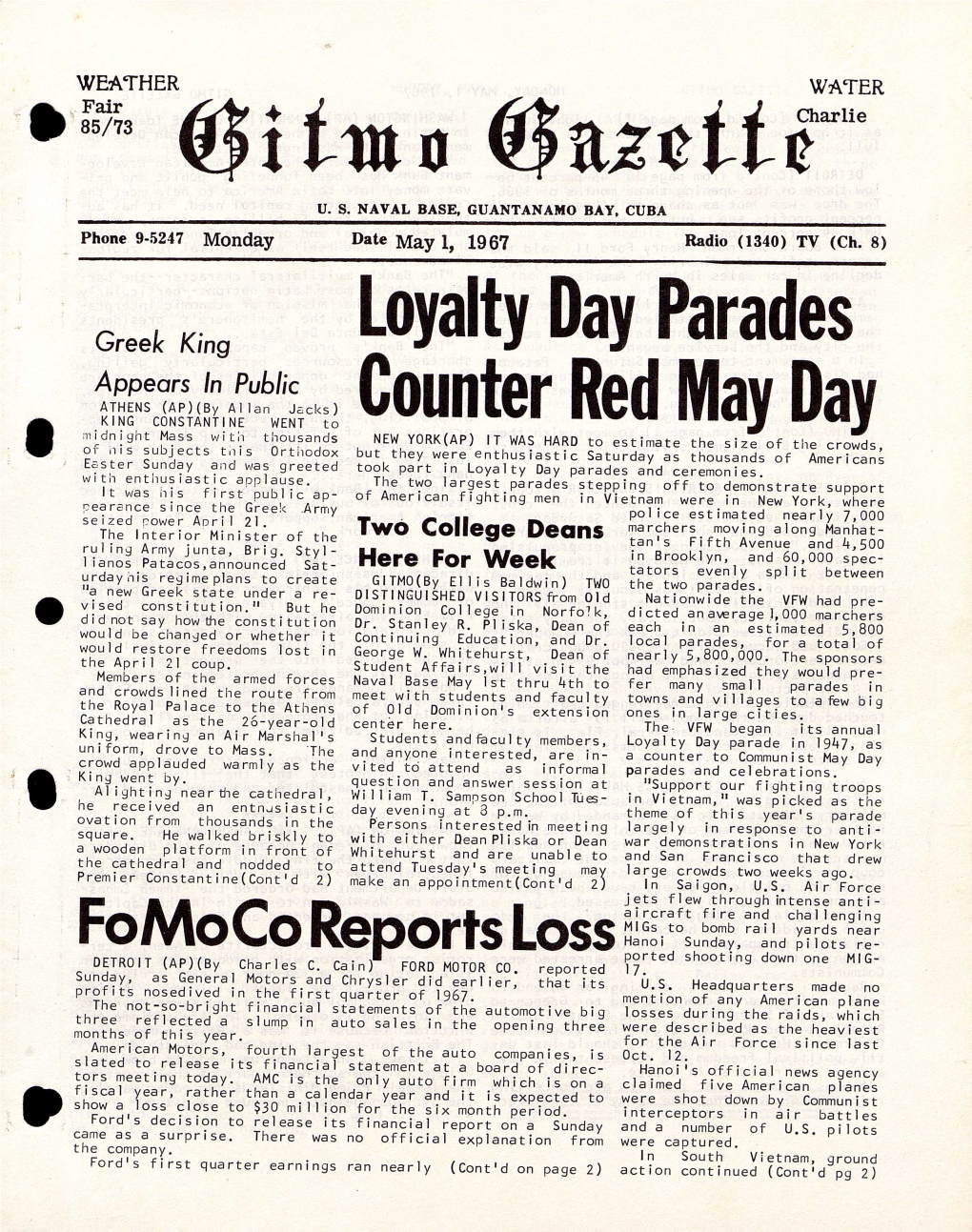 Loyalty Day Parades Counter Red May