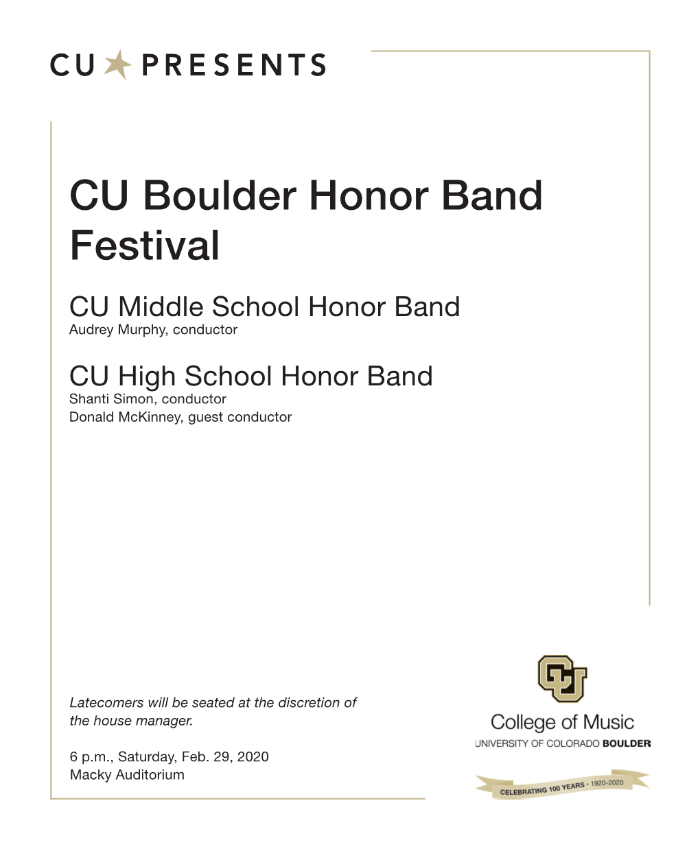 CU Boulder Honor Band Festival