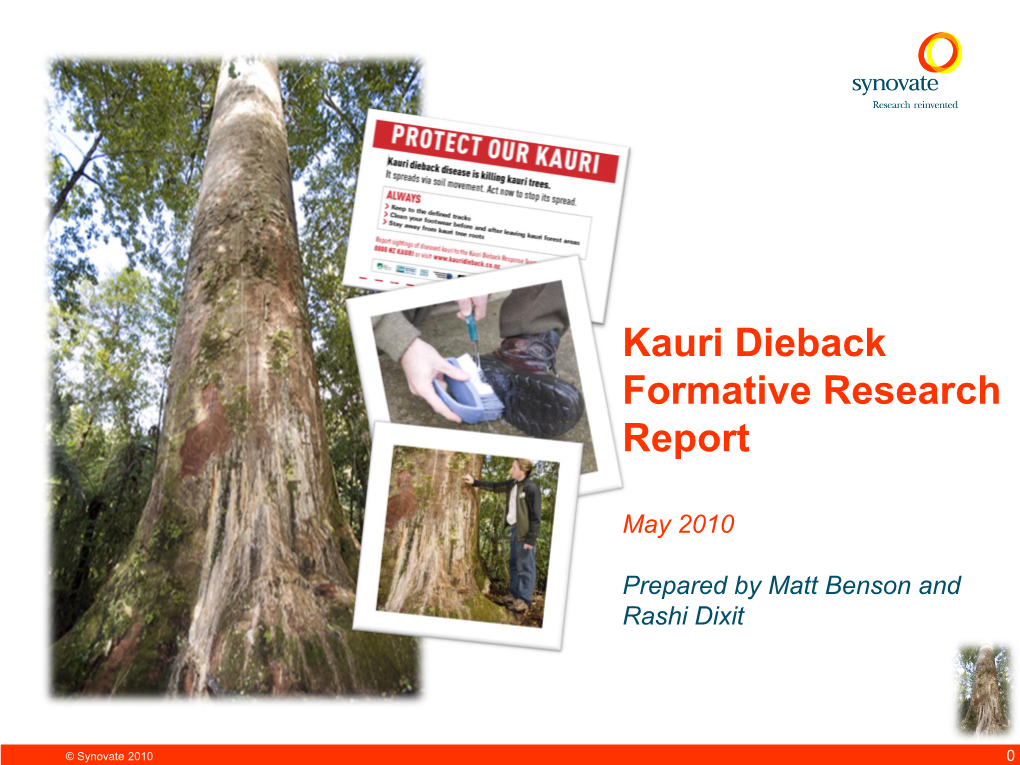 Kauri Dieback Formative Research Report