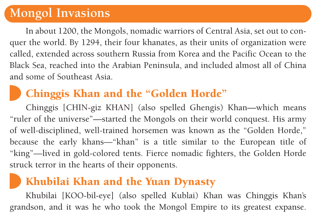 About the Mongol Invasions