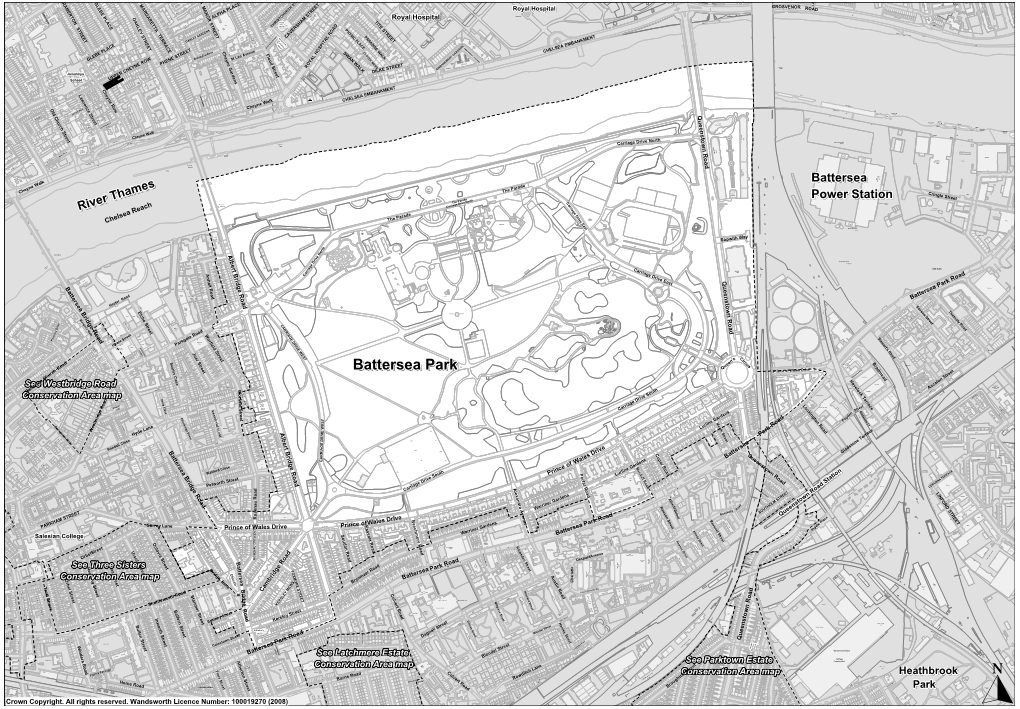 Map of Battersea Park Conservation Area