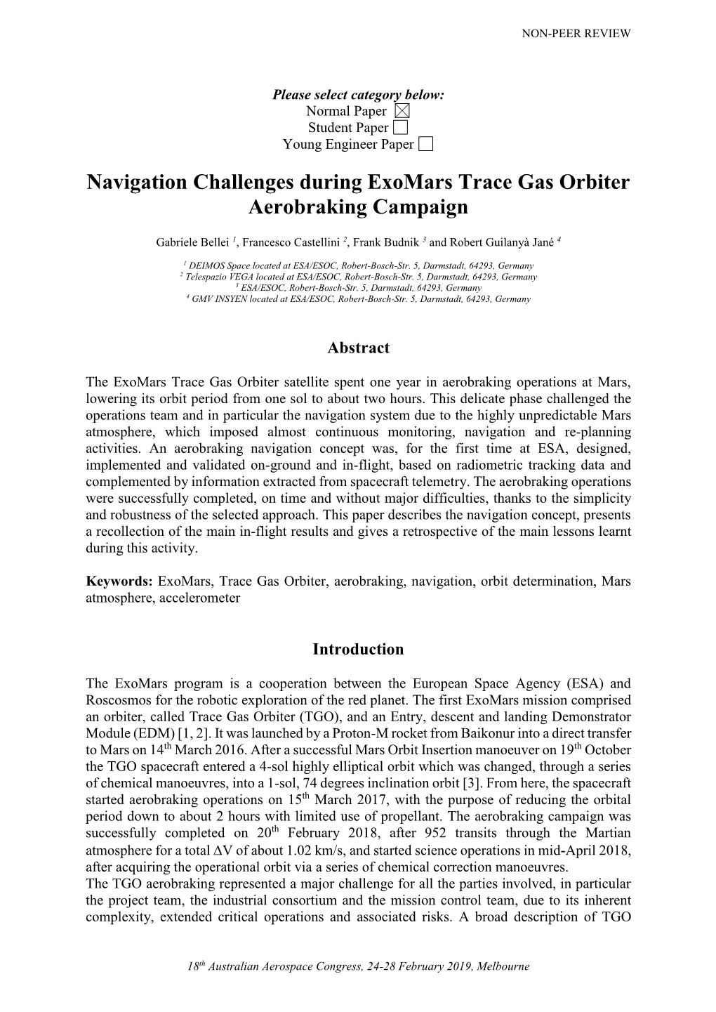 Navigation Challenges During Exomars Trace Gas Orbiter Aerobraking Campaign