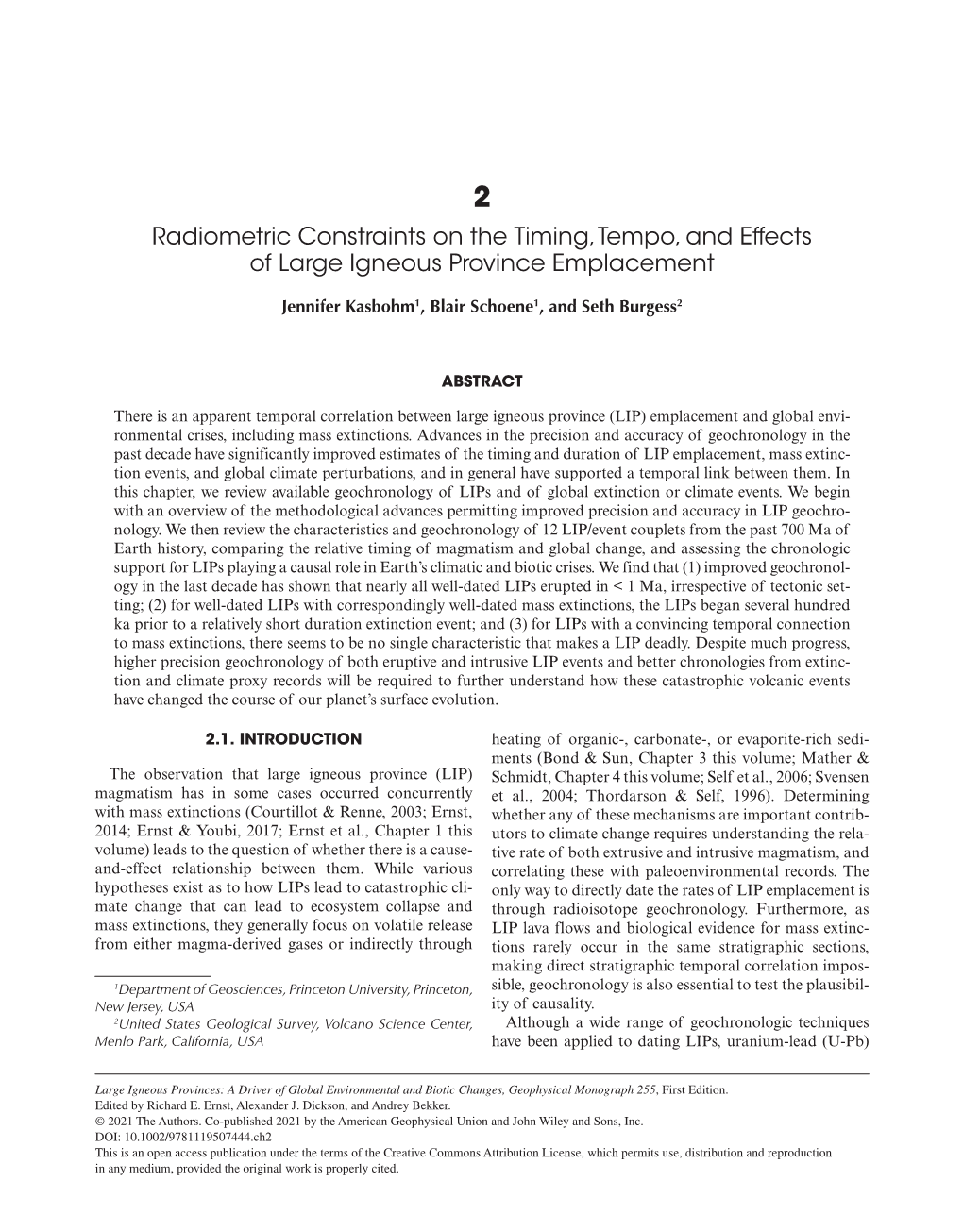 Large Igneous Provinces: a Driver of Global Environmental and Biotic Changes, Geophysical Monograph 255, First Edition