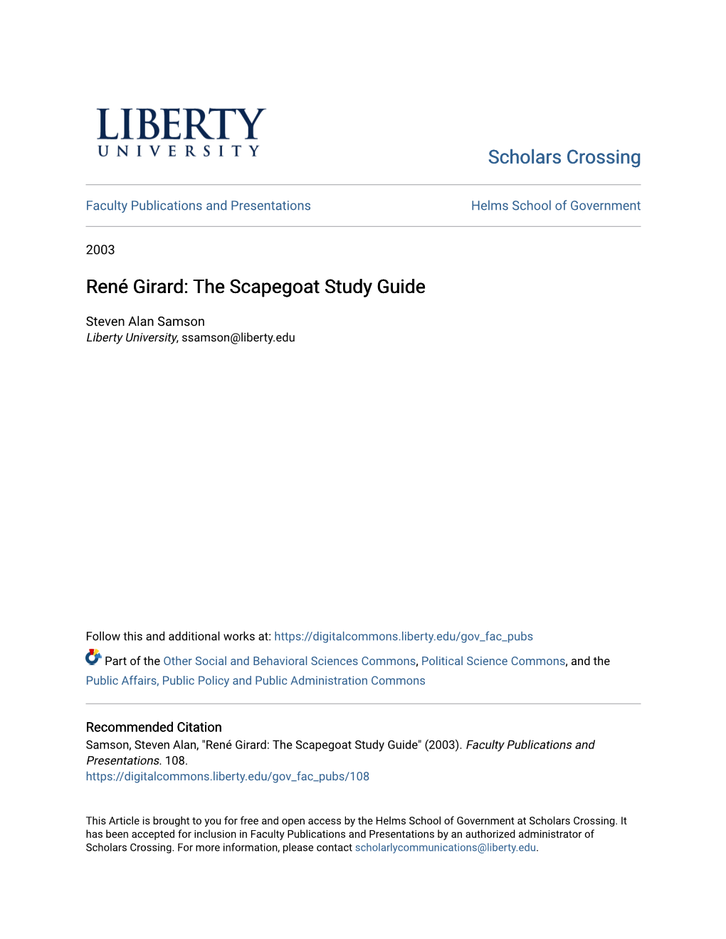 The Scapegoat Study Guide