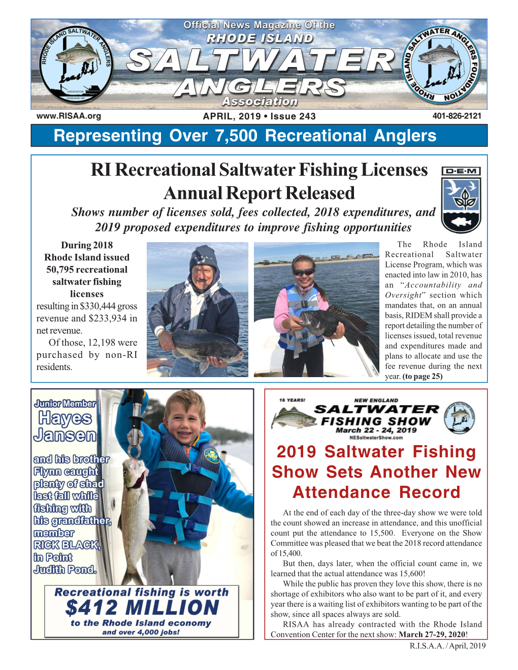 RI Recreational Saltwater Fishing Licenses Annual Report Released