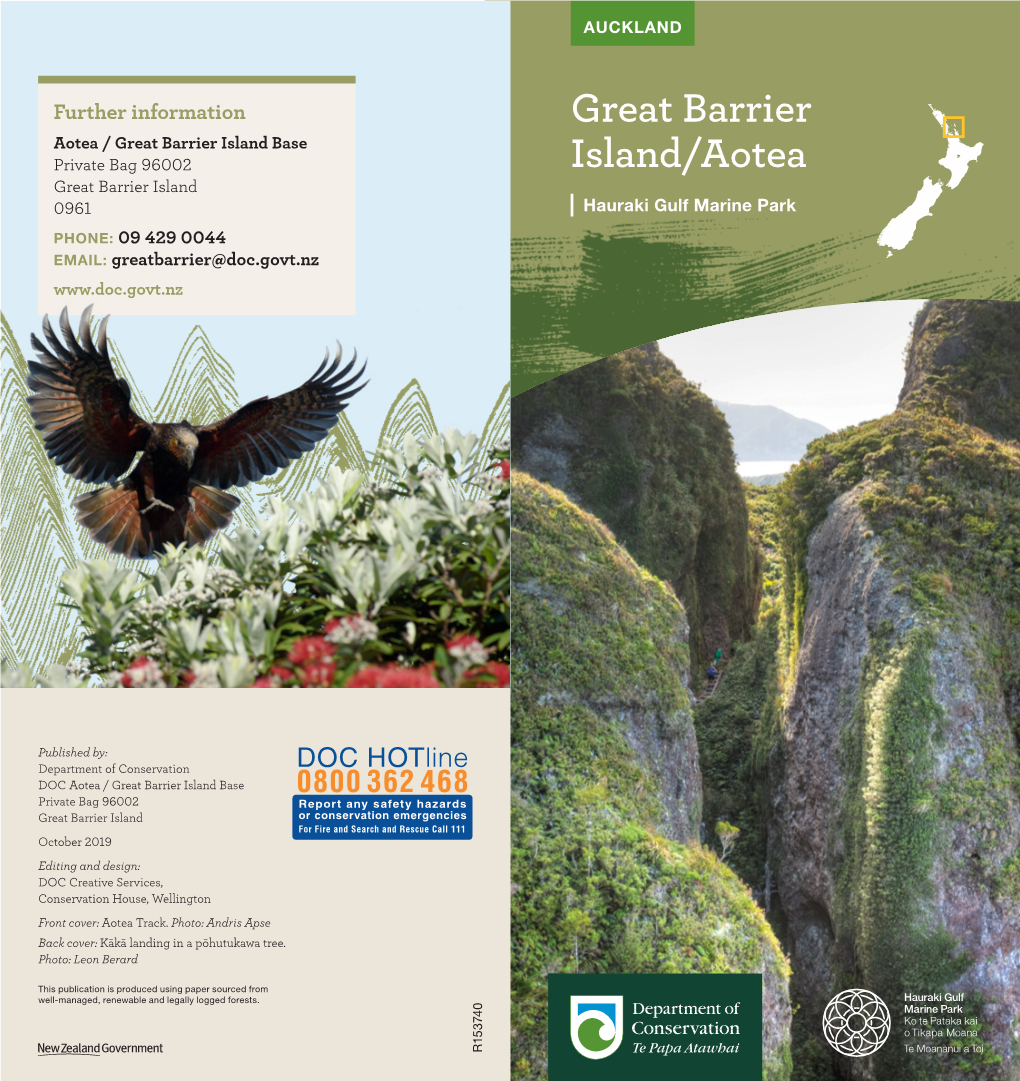 Great Barrier Island Aotea Brochure