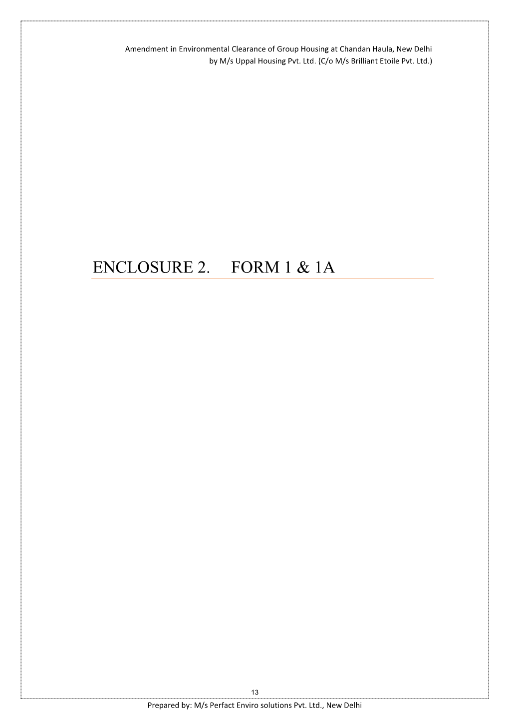 Enclosure 2. Form 1 & 1A