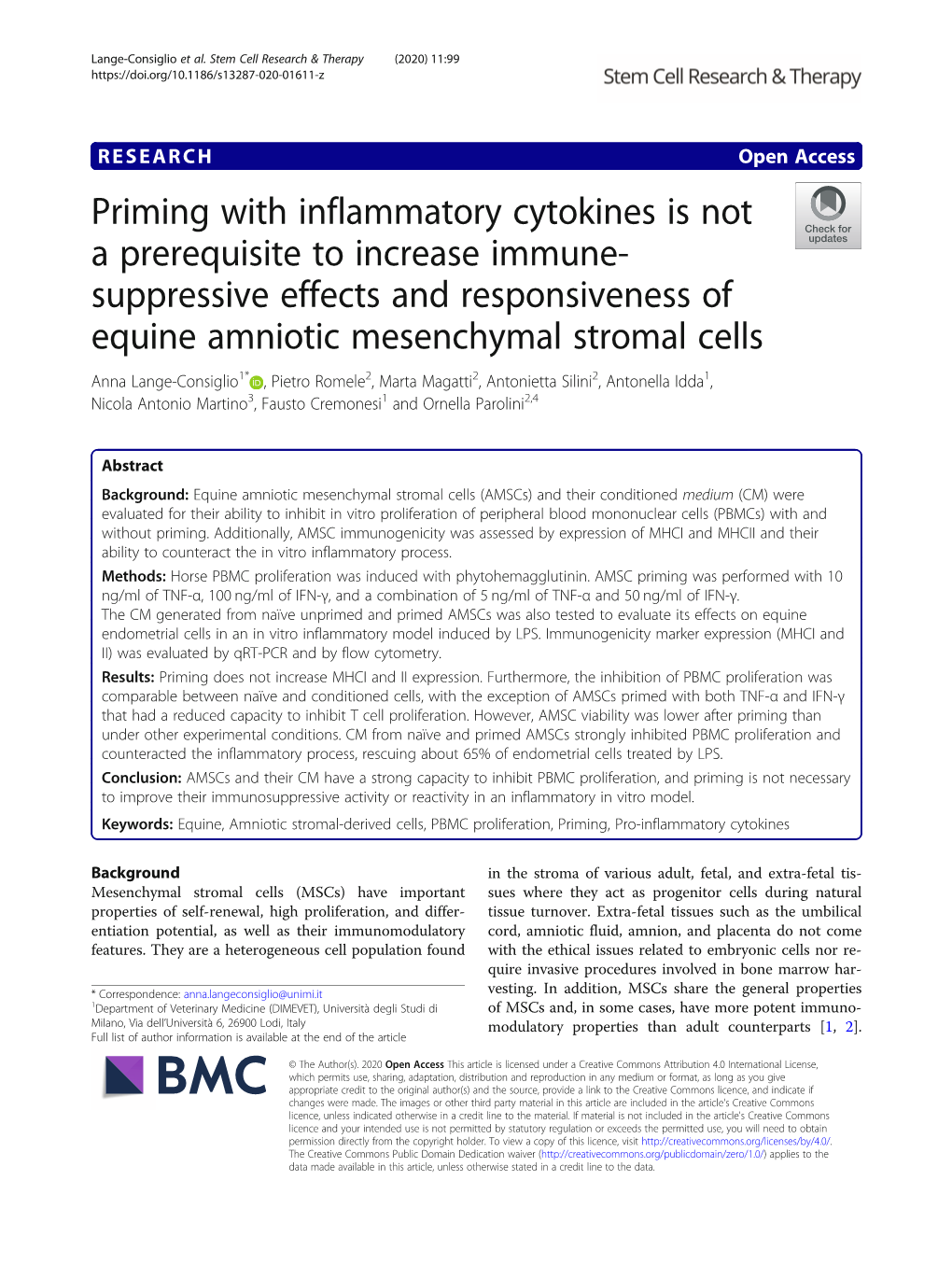 Priming with Inflammatory Cytokines Is Not a Prerequisite to Increase