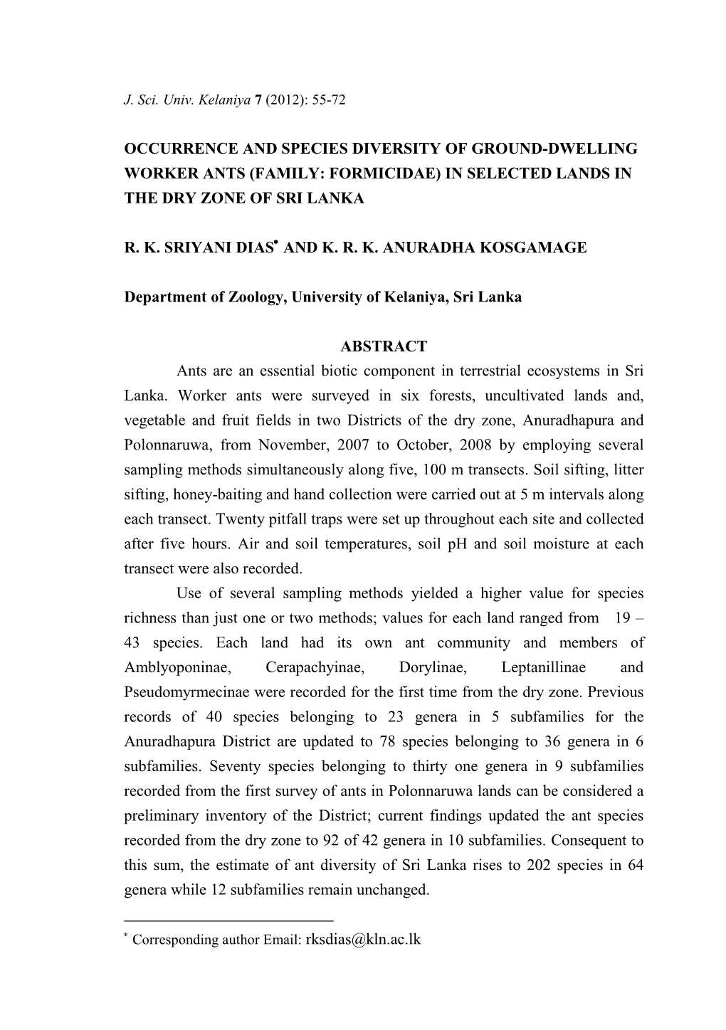 Systematics and Community Composition of Foraging