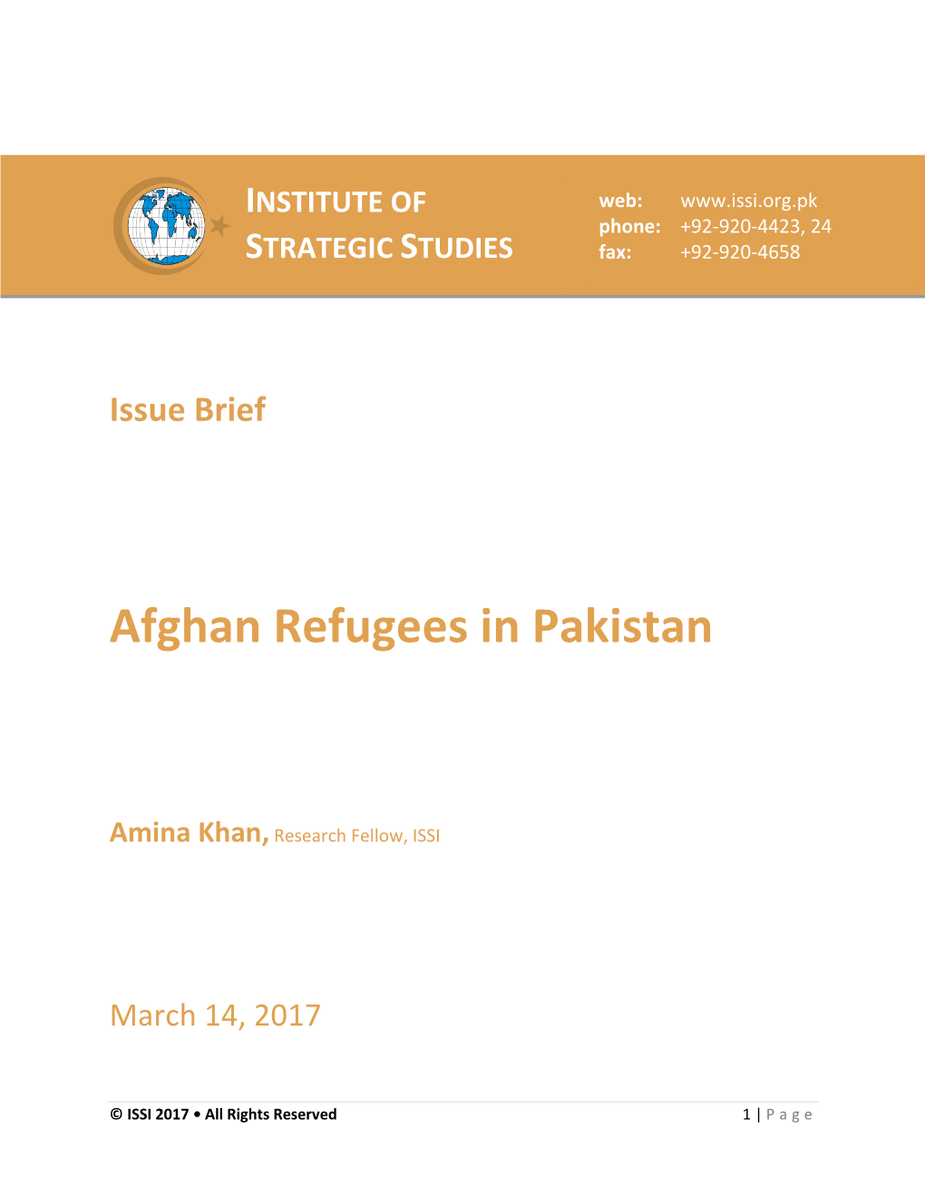 Afghan Refugees in Pakistan