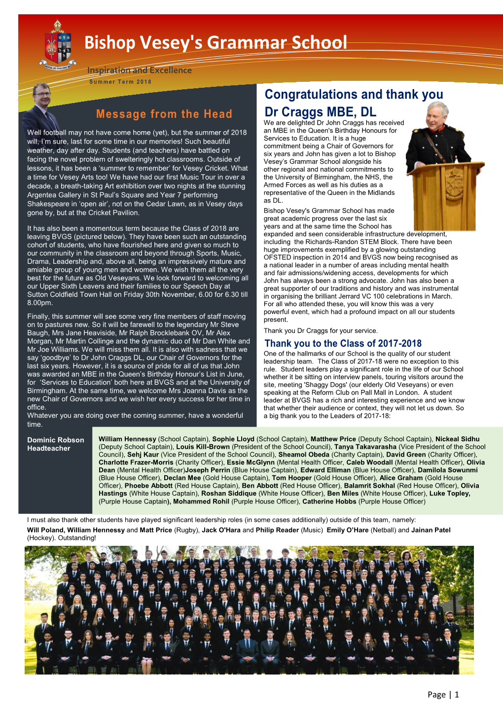 Summer Newsletter 2018